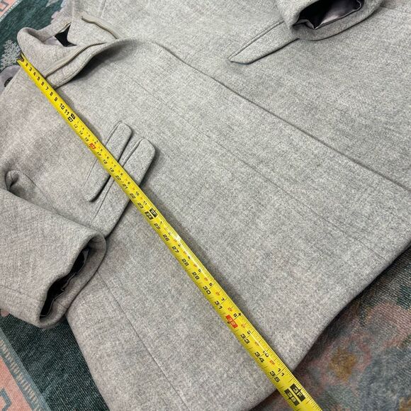 J. Crew Cocoon Coat Womens Sz 20 Gray Italian Stadium Cloth Wool Blend Full Zip - Picture 12 of 16
